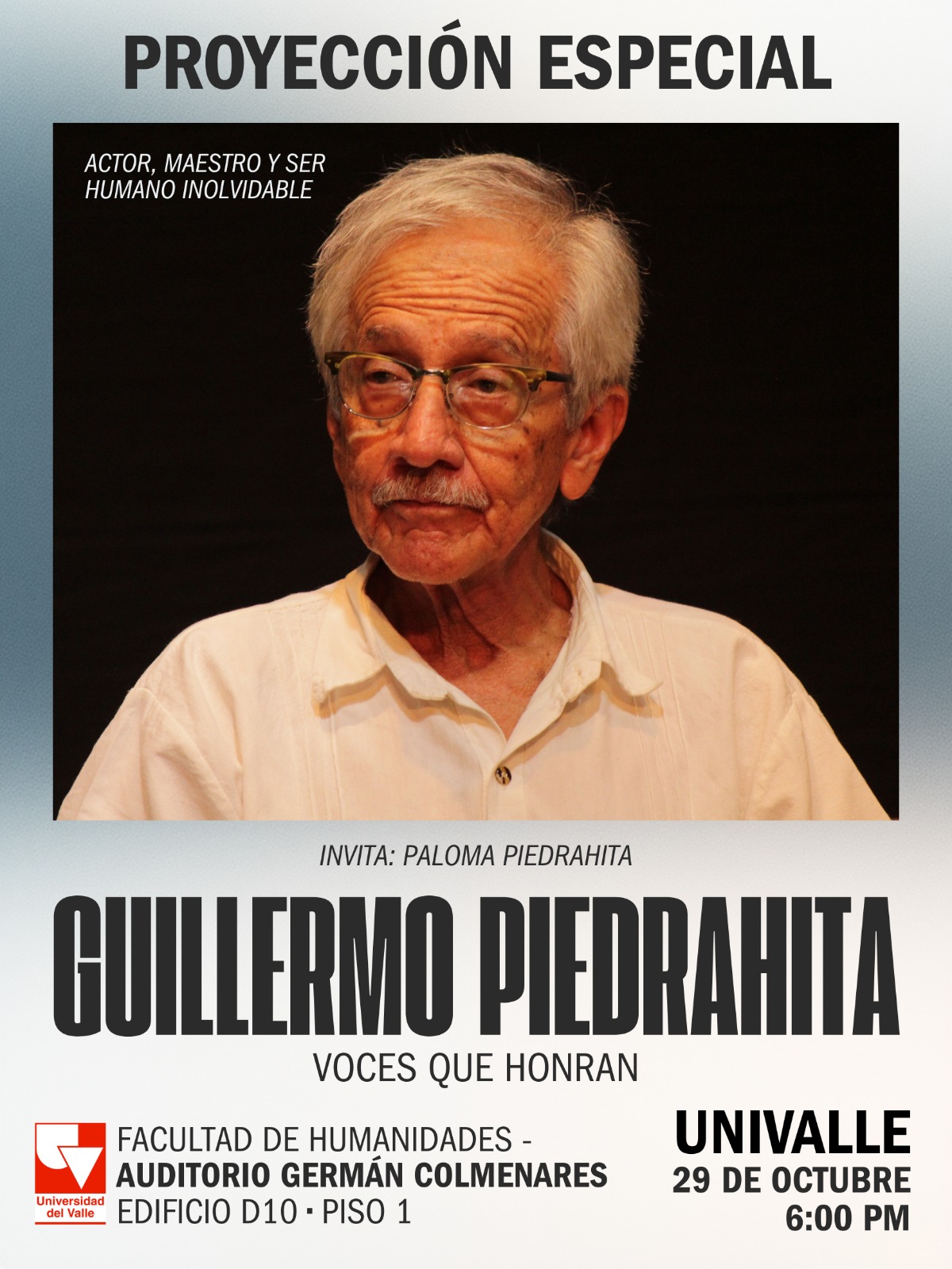 afiche de ENTREVISTAS PARA EL HOMENAJE A GUILLERMO PIEDRAHITA