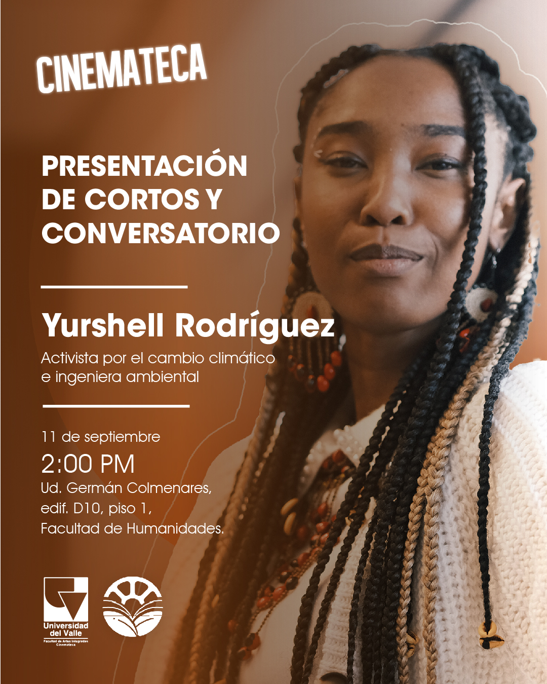 afiche de conversatorio Yurshell Rodríguez